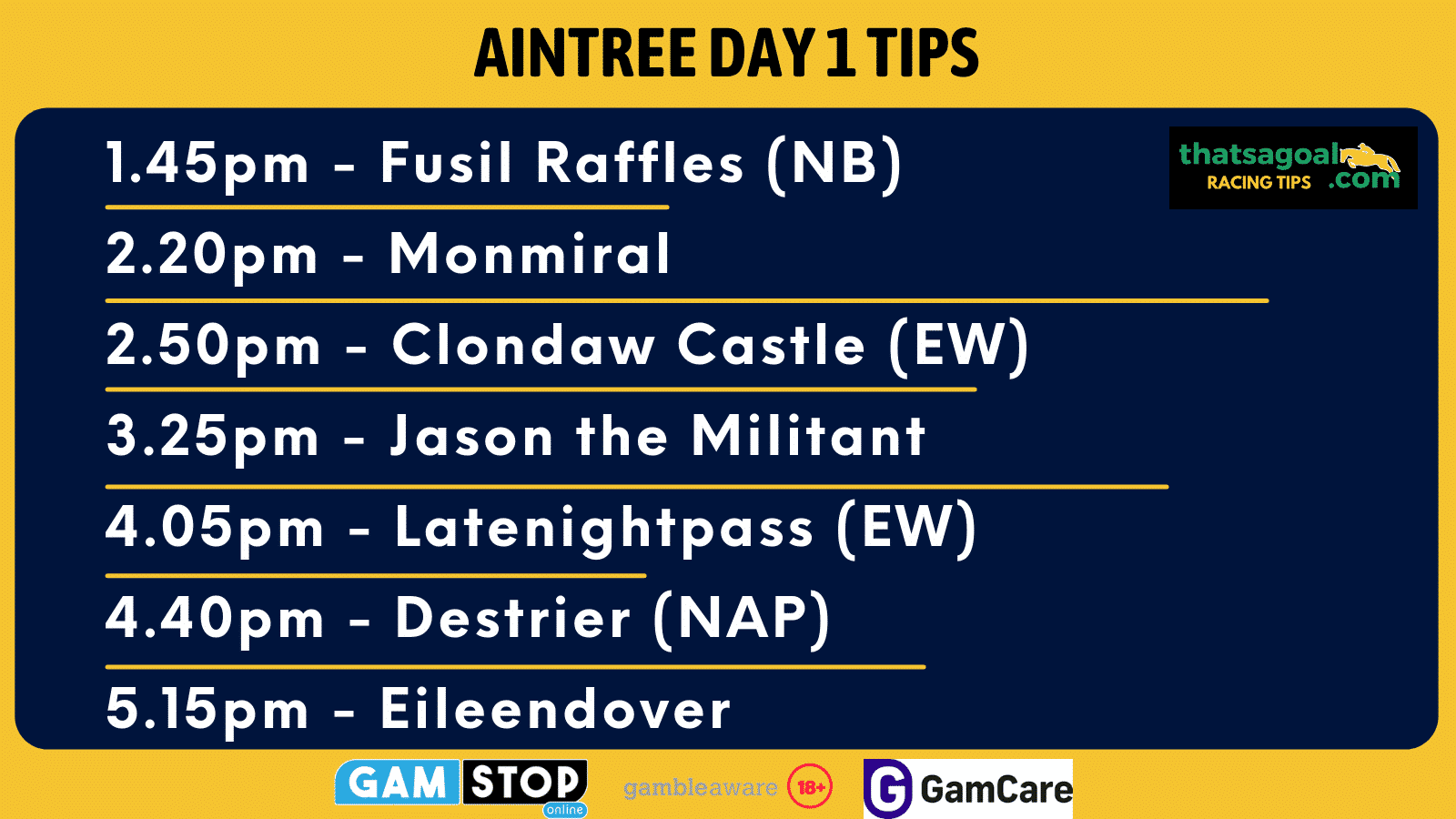 Aintree tips for Thursday
