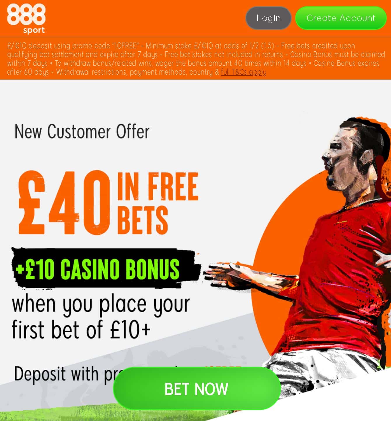 888Sport bet £10 get £40 racing