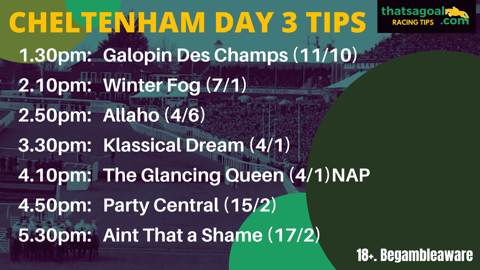 Cheltenham Day 3 tips