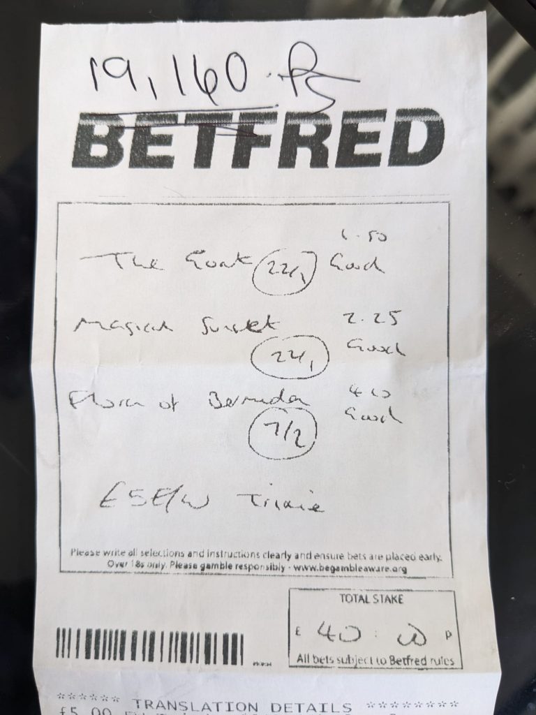 Winning bet Goodwood